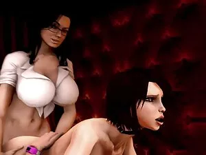 二つの赤毛の女性は若い男性にフェラチオを ...